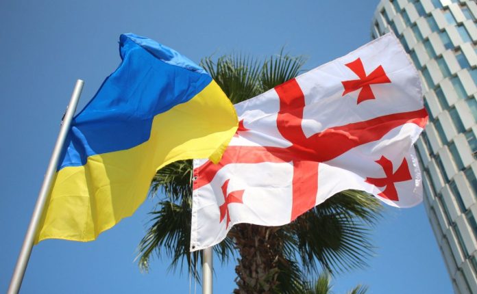 Прапори України та Грузії
